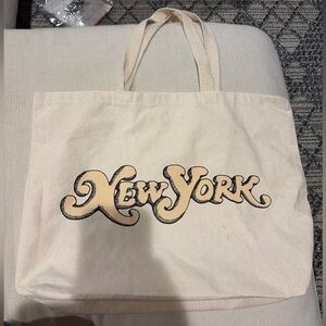 new york magazine rare bagel big New York print canvas tote